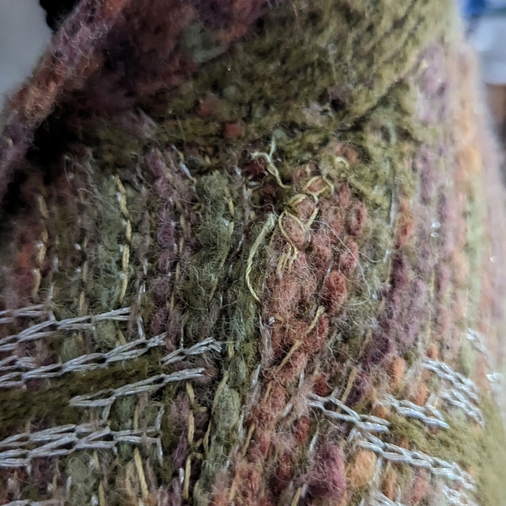 Lucky Brand Aztec Lurex Wool Blend Cardigan XL - Picture 8 of 15